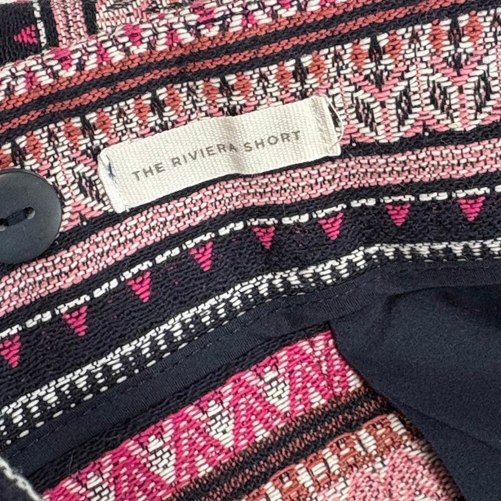 LOFT Jacquard Knit Riviera Shorts(2) Navy Aztec Pink Geometric Pattern Size 10 - Picture 7 of 16